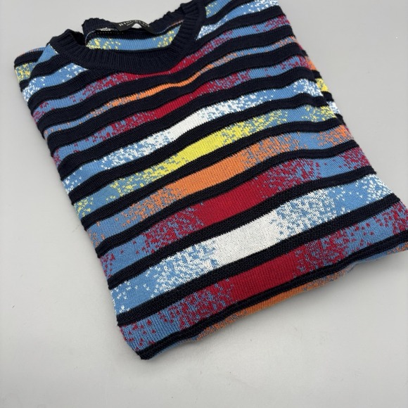 Vintage Riscatto Multicolor Knit Sweater Made In Italy Size M Cotton AndAcrylic - Picture 9 of 9